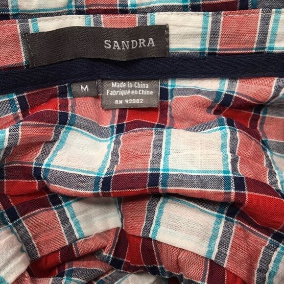 Sandra Ingush Plaid Crinkled Button Down (A7) - Picture 5 of 5